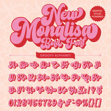 New Monalisa Retro Vintage Display bold Font alphabet
