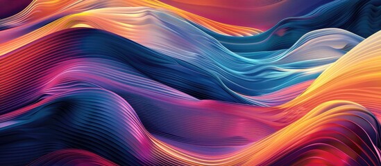 Abstract colorful wavy lines background.
