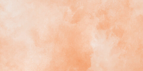 Paint leaks and ombre effects orange watercolor texture, Pink and orange light background with grunge effect, Old paper texture with stains and scratches, Hand painted abstract cloud texture. - obrazy, fototapety, plakaty