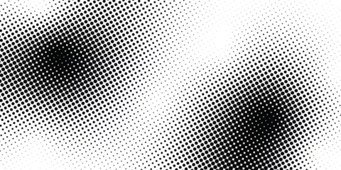 Deurstickers Abstract wave halftone black and white. Monochrome texture for printing on badges, posters, and business cards. eps 10 © Nor