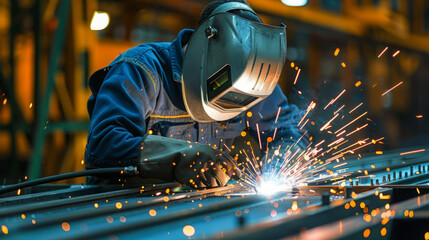 A skilled welding in Metal worker.