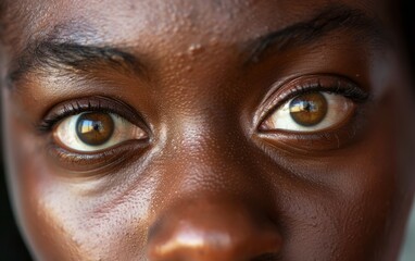 African American black Woman eyes close-up