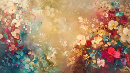 Fototapeta na wymiar Abstract Floral Oil Painting Background