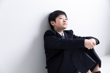 落ち込む中学生男子　junior high school boy