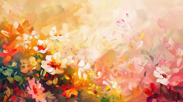 Abstract Floral Oil Painting Background