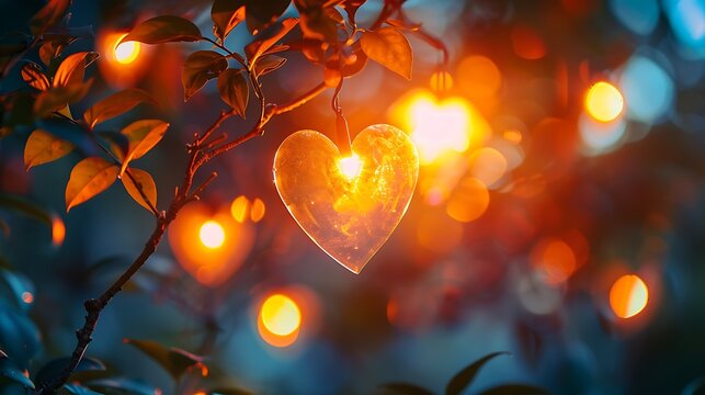 heart shape light stylistic layout for valentine or outside wedding service gathering