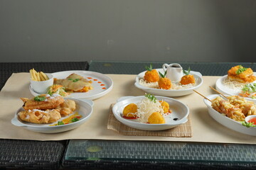 Various Indonesia food dishes