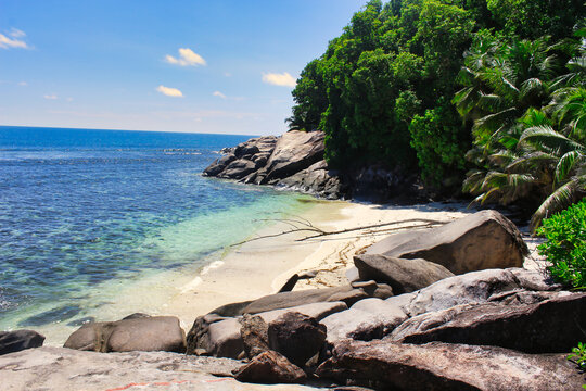 Seaviews from the Cerf Island, also called Ile Au Cerf near Mahe Island, Seychelles