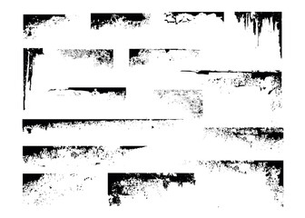 Set of vector grunge corners elements