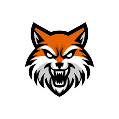 Angry Fox Head in Modern Style Logo
