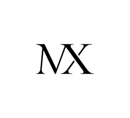 Initial Letter Logo. Logotype design. Simple Luxury Black Flat Vector MX