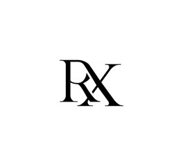 Initial Letter Logo. Logotype design. Simple Luxury Black Flat Vector RX