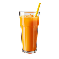 Carrot juice glass isolated on transparent background