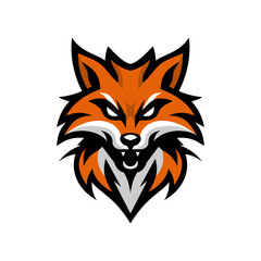 Geometric Style Red Fox Head Logo