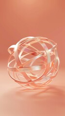 A metal object placed on a pink peach beige surface, contrasting against the backdrop