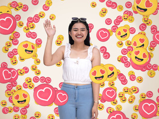 A popular Gen Z female influencer garnering love and heart eye emojis signifying overwhelming fan...