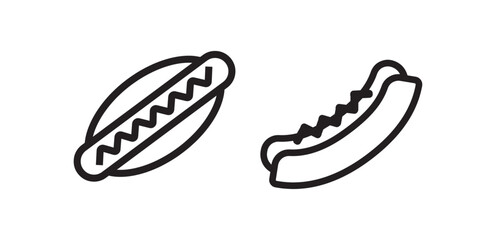 hot dog icon on white background - obrazy, fototapety, plakaty