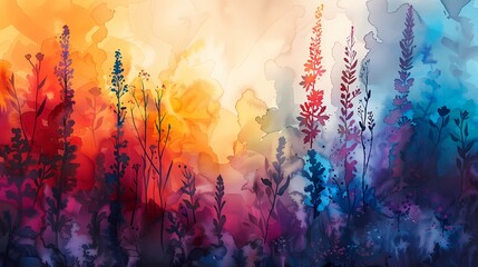 nature painting watercolor landscape illustration abstract art decorative painting background