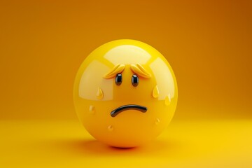 Fototapeta premium A sad face with tears falling down