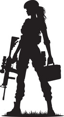 Soldier Silhouette illustration template