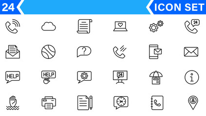 Customer service icon set. Containing customer satisfied, assistance, experience, feedback, operator and technical support icons