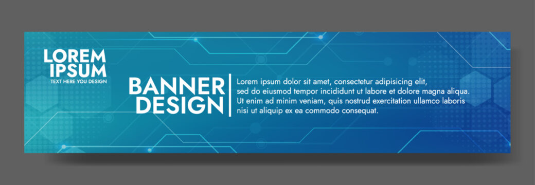 Green Blue Digital technology banner. Futuristic banner for various design projects such as websites, presentations, print materials, social media posts