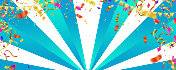 Background with balloons and confetti. Vector Illustration. Eps 10