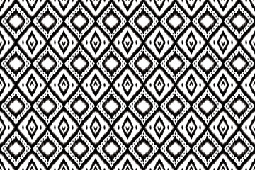 black and white Ikat seamless pattern