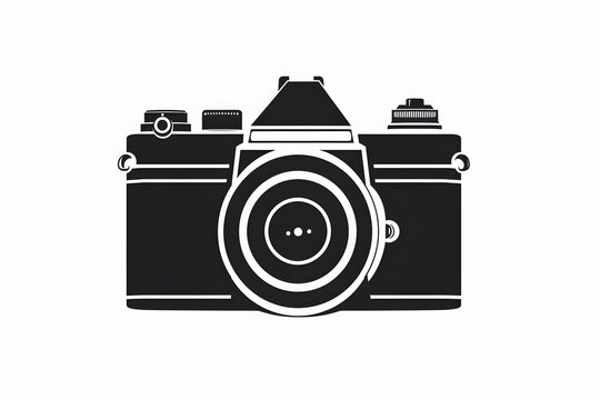 Camera icon solid vector illustration