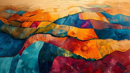 colorful pasture landscape abstract oil painting abstract decorative painting background