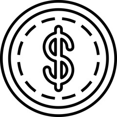 Neon Dollar Icon