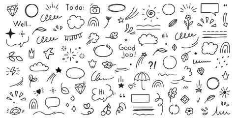 Cute Doodle pen line elements © Bulgakova Kristina