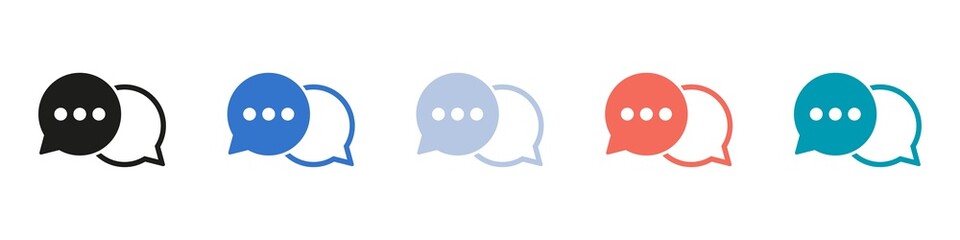 Chat message icon set illustration transparent background.