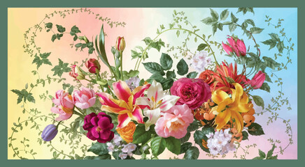 floral and botanicals vector background design.