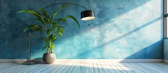 Modern Interior Design with Plant and Lamp