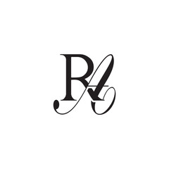 Initial Mixed Letter Logo. Logotype design. Simple Luxury Black Flat Vector RA