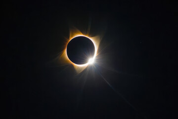 Naklejka premium Solar Eclipse. The moon moving in front of the sun.