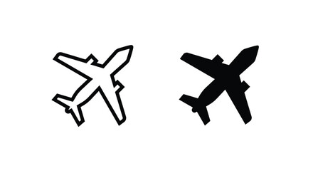 Plane, aircraft, Airplane travel, air plane flight icons button, vector, sign, symbol, logo, illustration, editable stroke, flat design style isolated on white linear pictogram