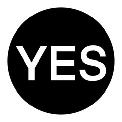 Yes In Black Circle illustration Yes Icon Yes Button Black Button