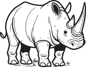 white rhino illustration