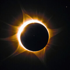 Naklejka premium Solar Eclipse. The moon moving in front of the sun.