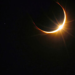 Obraz premium Solar Eclipse. The moon moving in front of the sun.
