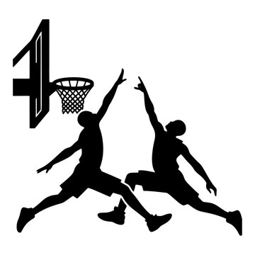 silhouette illustration of a basket ball sport
