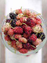 raspberries and blackberries
