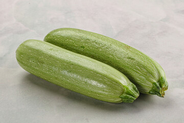Raw green ripe zucchini vegetable