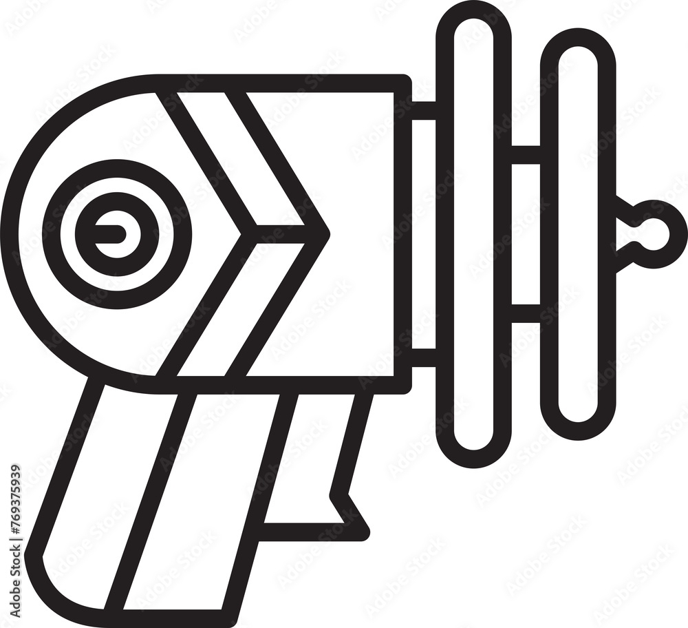 Wall mural Space Blaster Gun Line Icon