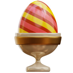 3D Easter Egg on Cup Illustration