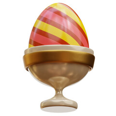 3D Easter Egg on Cup Illustration