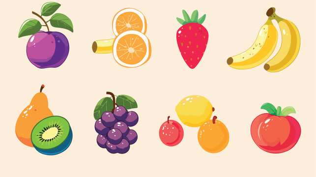 Fruits icon design vector illustration flat cartoon