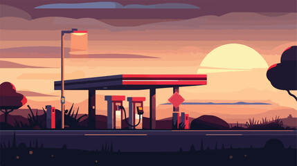 Gasoline pump station ecological-shadow circle  - obrazy, fototapety, plakaty